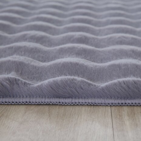 Felicia Hoogpolig Fluffy Grijs vloerkleed - 3D Design