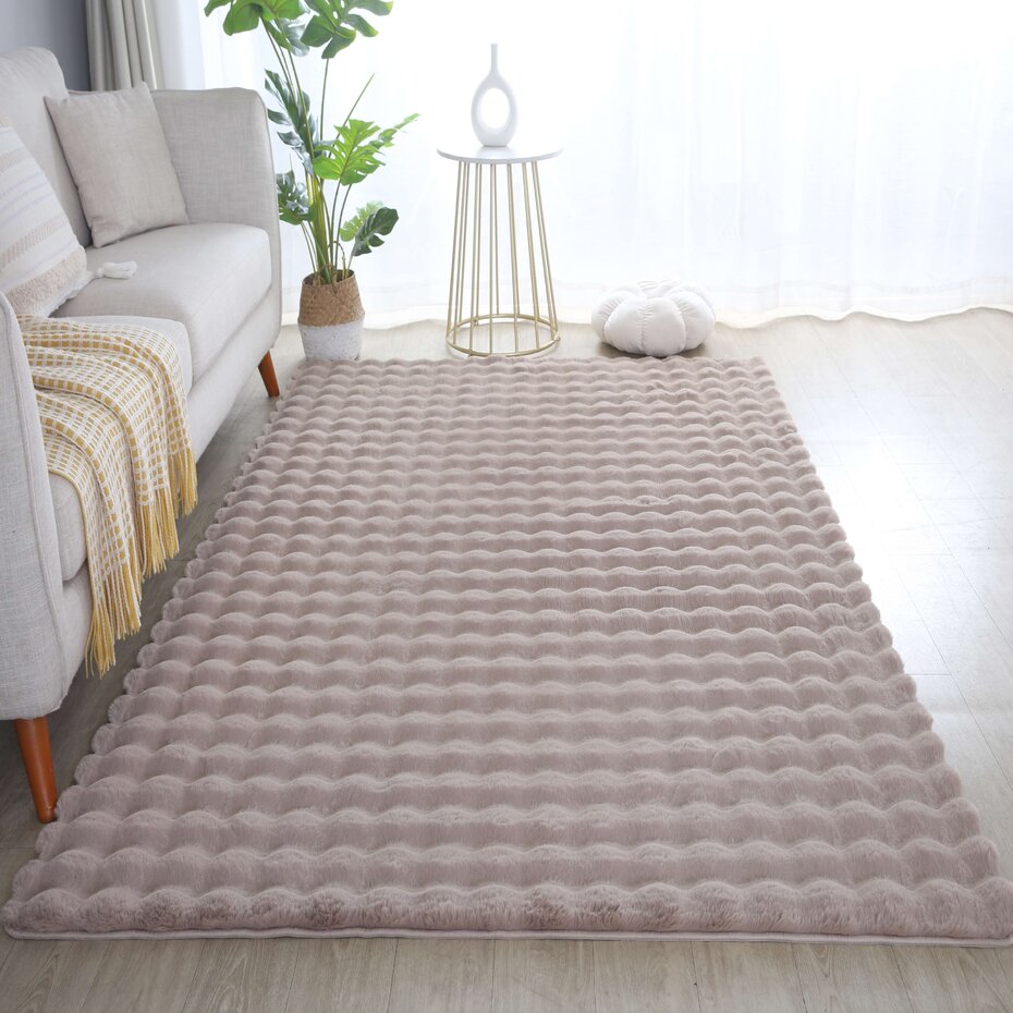 Felicia Hoogpolig Fluffy Beige vloerkleed - 3D Design Felicia Hoogpolig Fluffy Beige vloerkleed - 3D Design