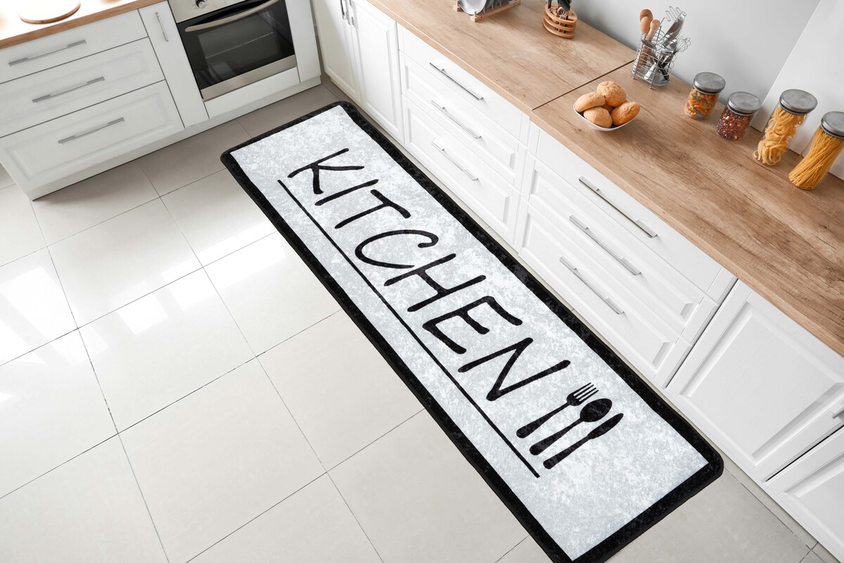 Kitchen 60X180 Cm Keuken Loper - Lichtgrijs - Wasbaar
