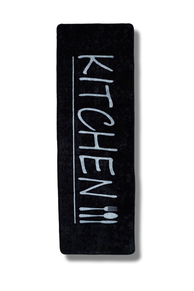 Kitchen 60X180 Cm Keuken Loper - Zwart - Wasbaar Kitchen 60X180 Cm Keuken Loper - Zwart - Wasbaar