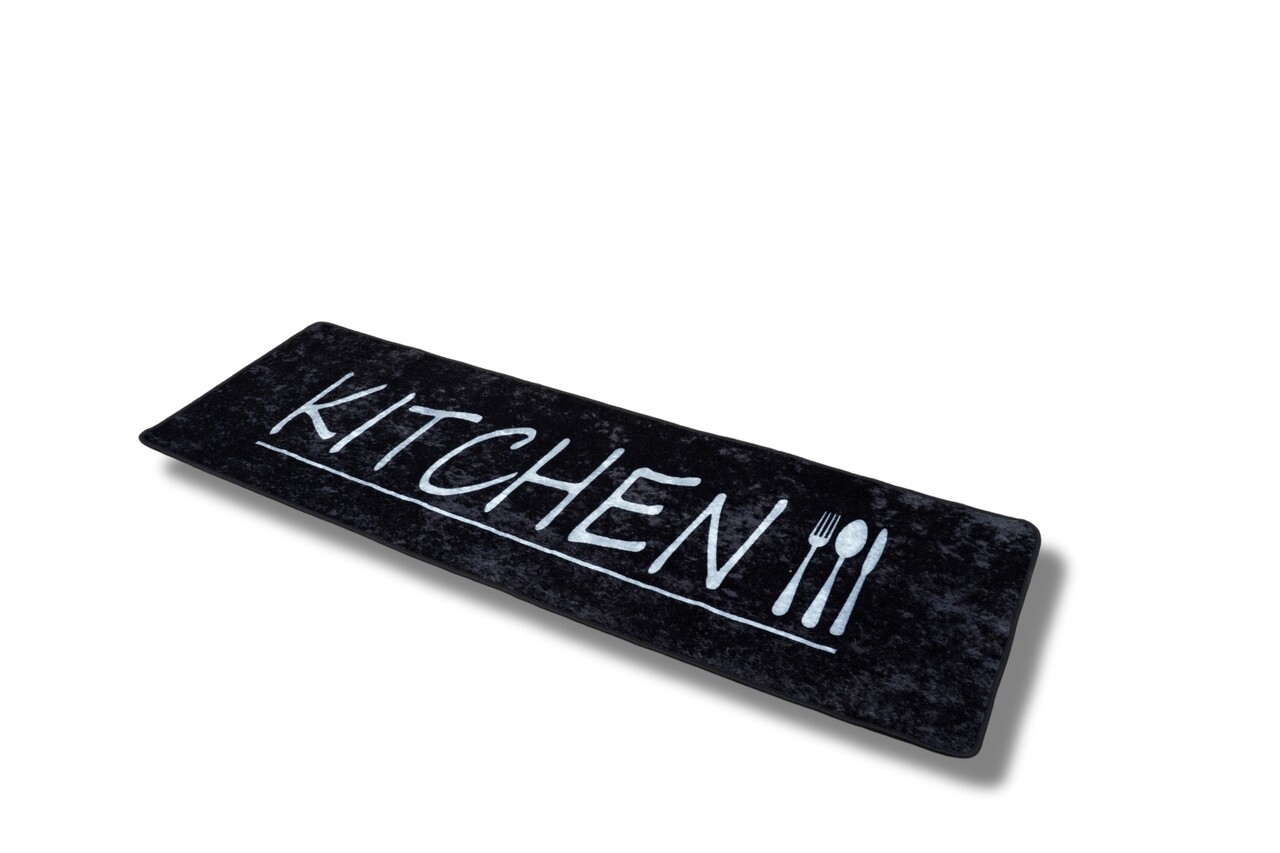 Kitchen 60X180 Cm Keuken Loper - Zwart - Wasbaar Kitchen 60X180 Cm Keuken Loper - Zwart - Wasbaar