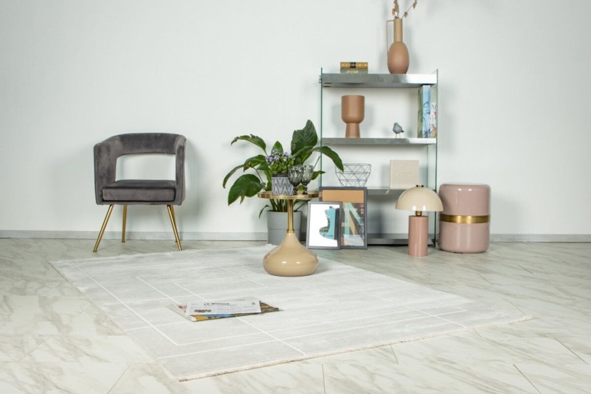 Claire vloerkleed - Japandi Stijl Geblokt En Gestreept Modern - Grijs Claire vloerkleed - Japandi Stijl Geblokt En Gestreept Modern - Grijs