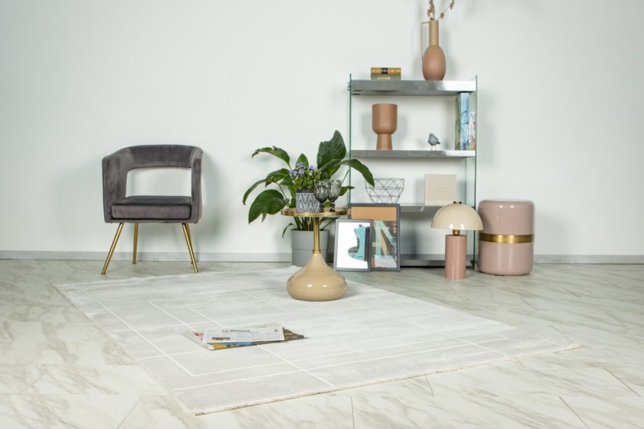 Claire vloerkleed - Japandi Stijl Geblokt En Gestreept Modern - Grijs Claire vloerkleed - Japandi Stijl Geblokt En Gestreept Modern - Grijs