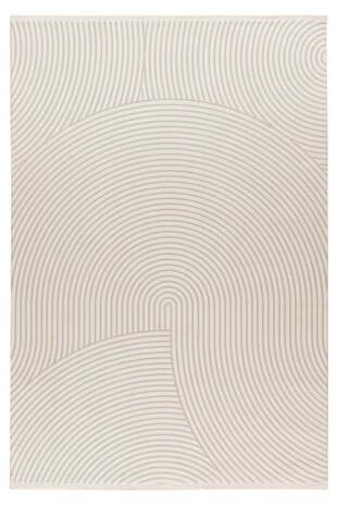 Claire vloerkleed - Japandi Stijl Halve Cirkels Modern - Crème