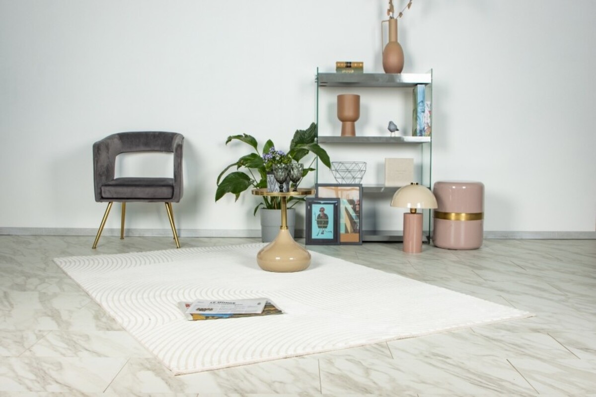 Claire vloerkleed - Japandi Stijl Halve Cirkels Modern - Crème