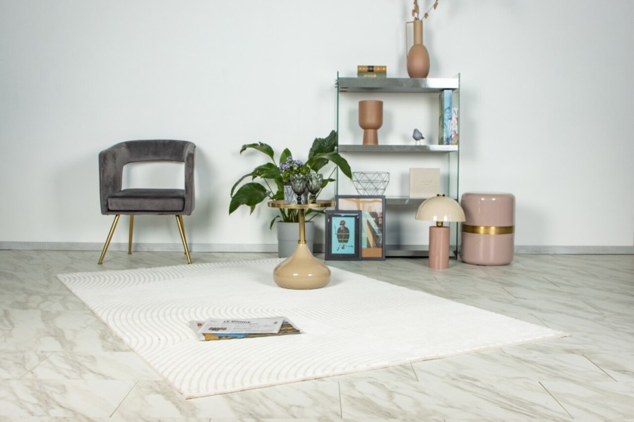 Claire vloerkleed - Japandi Stijl Halve Cirkels Modern - Crème