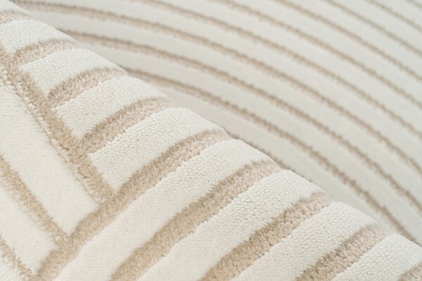 Claire vloerkleed - Japandi Stijl Halve Cirkels Modern - Crème