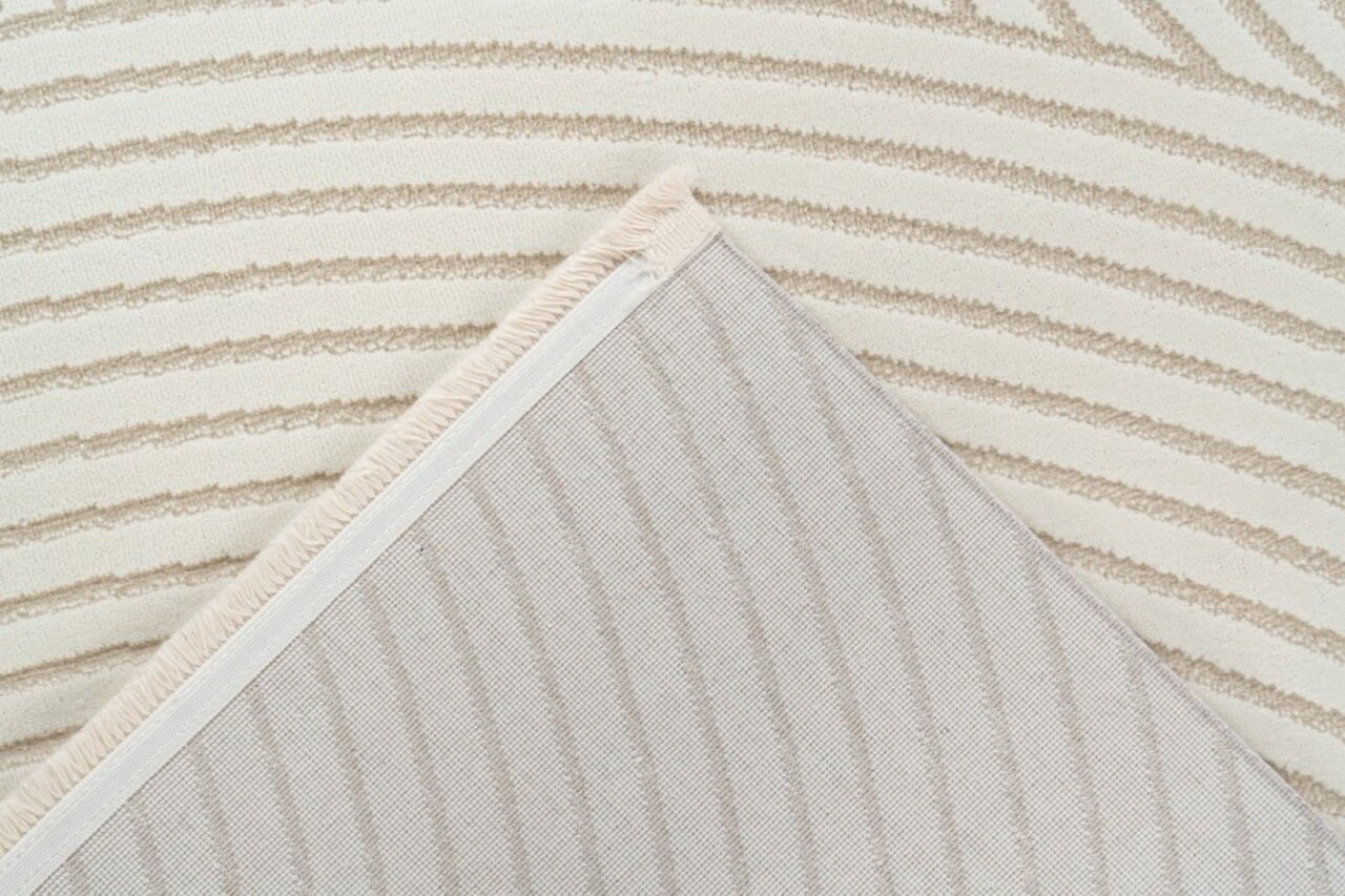 Claire vloerkleed - Japandi Stijl Halve Cirkels Modern - Crème