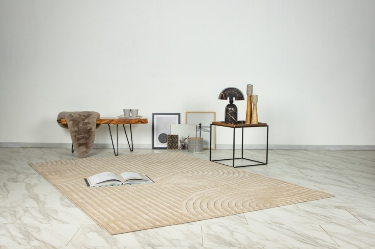 Justina vloerkleed - Japandi Stijl Voor Binnen & Buiten Modern - Beige Justina vloerkleed - Japandi Stijl Voor Binnen & Buiten Modern - Beige