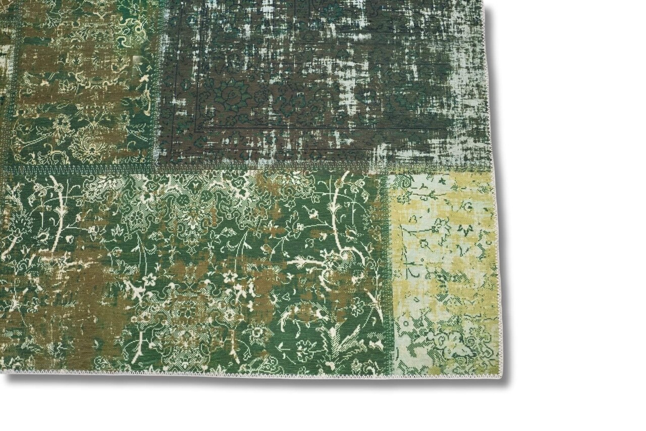 Vintage vloerkleed - Burano Patchwork Groen