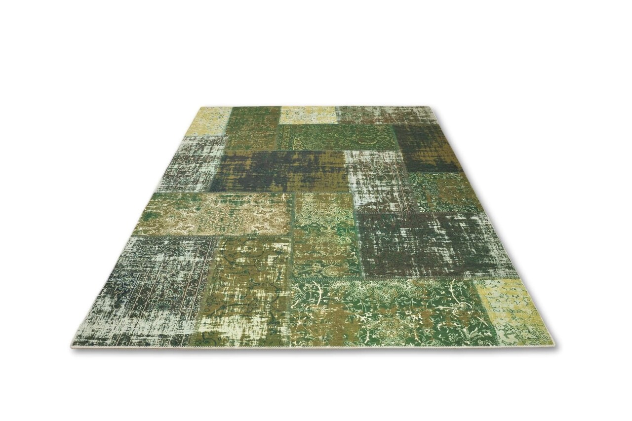 Vintage vloerkleed - Burano Patchwork Groen