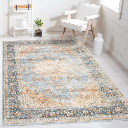 BURANO VLOERKLEED MEDAILLON VINTAGE - TERRA - GRIJS / BLAUW