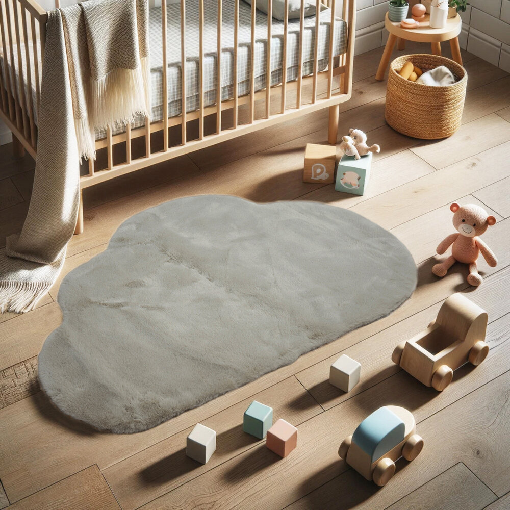 HUGGY WOLK VLOERKLEED 80x110 cm KINDERVLOERKLEED - BEIGE