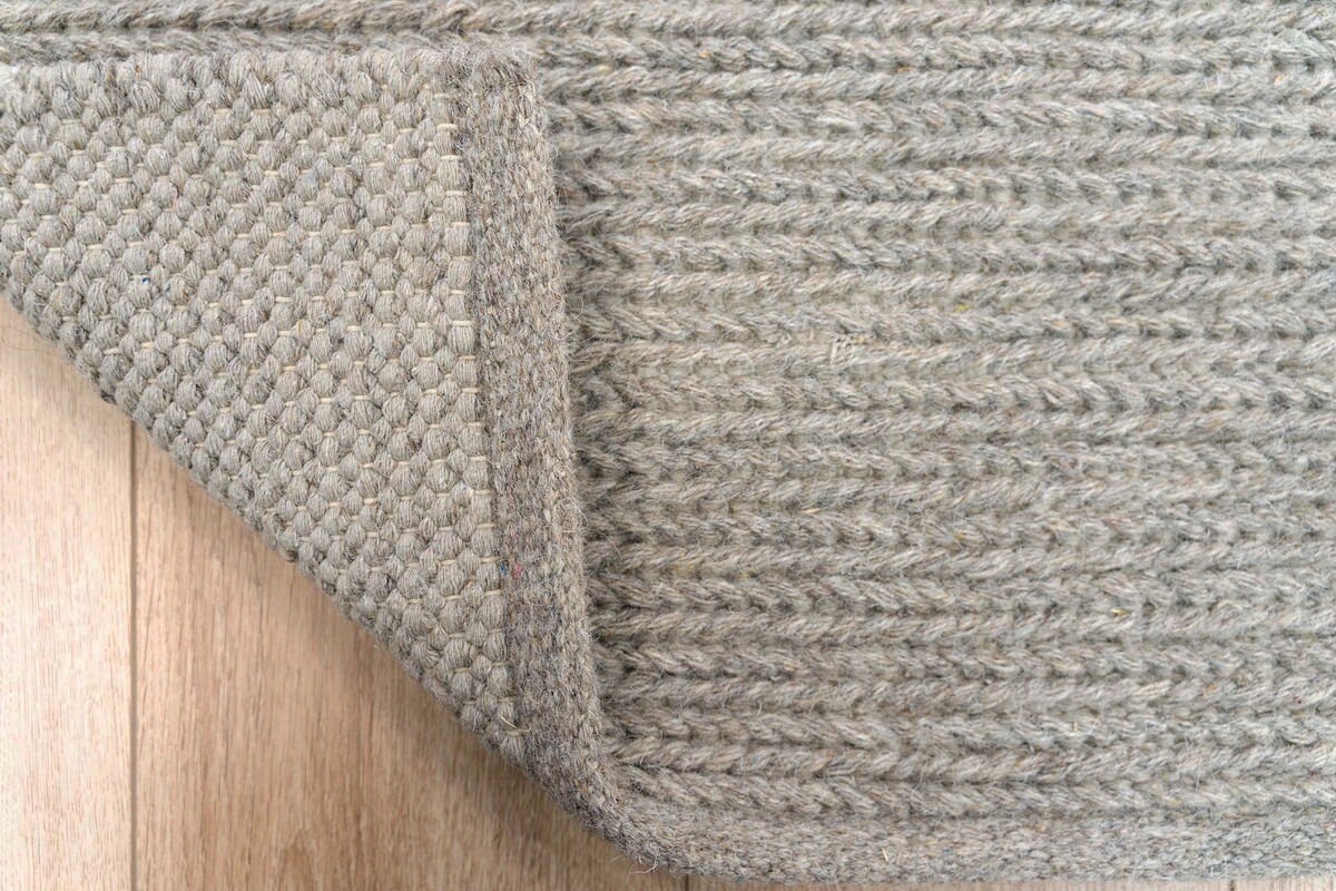 Rati vloerkleed - Handgeweven Wol Gevlochten Modern - Beige / Taupe