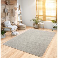 RATI VLOERKLEED HANDGEWEVEN WOL GEVLOCHTEN MODERN - BEIGE / TAUPE