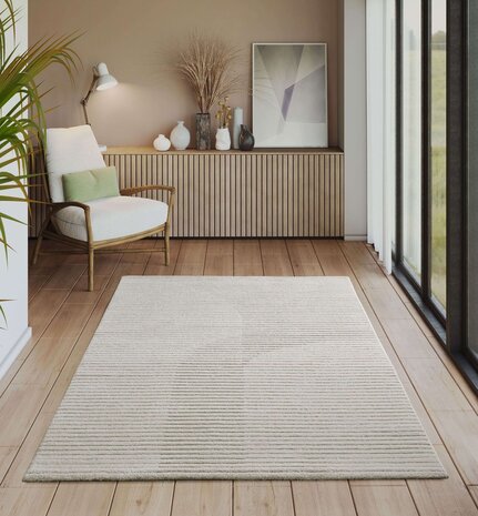 Modern vloerkleed - Eliora Japandi Fade Crème