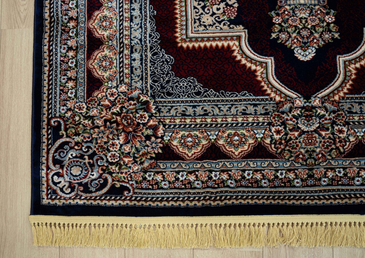 Isfahan vloerkleed - Oosters Medaillon Klassiek - Blauw / Rood Isfahan vloerkleed - Oosters Medaillon Klassiek - Blauw / Rood