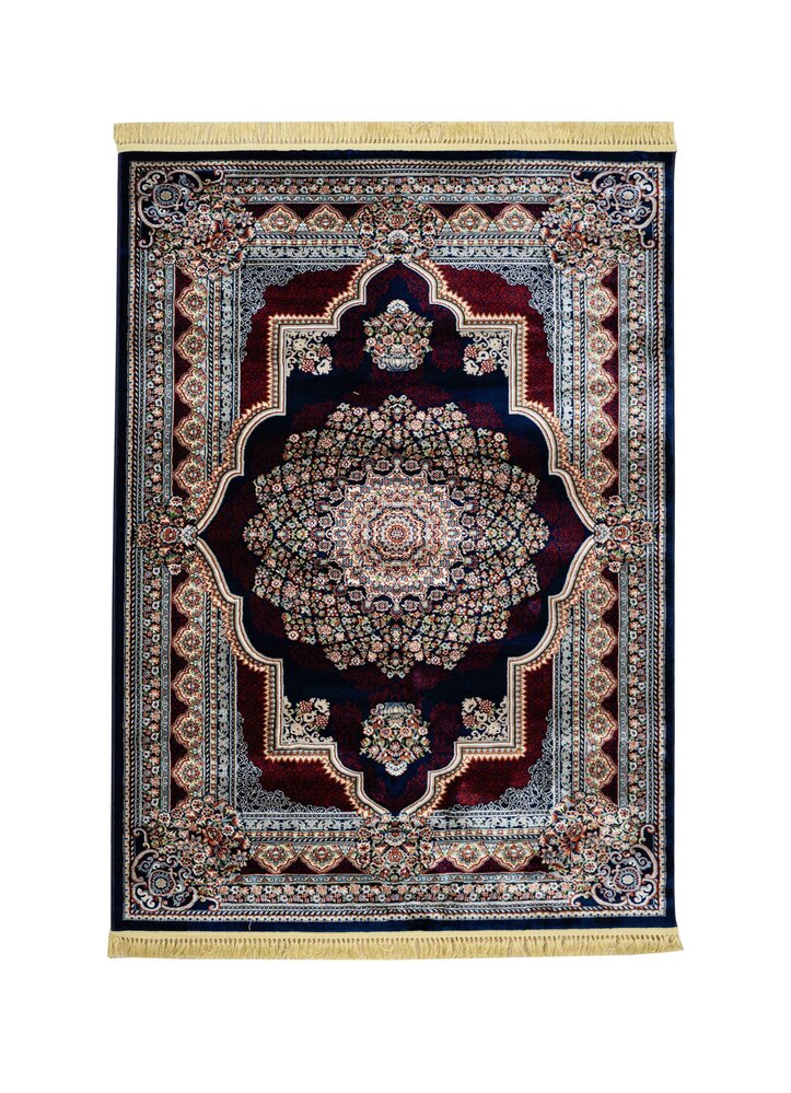 Isfahan vloerkleed - Oosters Medaillon Klassiek - Blauw / Rood Isfahan vloerkleed - Oosters Medaillon Klassiek - Blauw / Rood