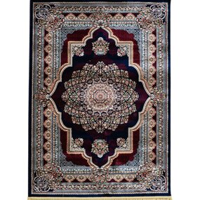 Isfahan vloerkleed - Oosters Medaillon Klassiek - Blauw / Rood Isfahan vloerkleed - Oosters Medaillon Klassiek - Blauw / Rood
