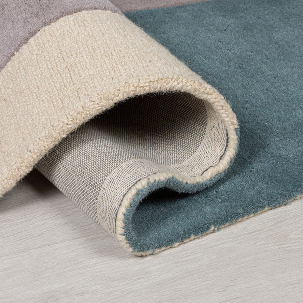 Rado Glow vloerkleed - 3D Design - 100% Wol Modern - Grijs / Blauw