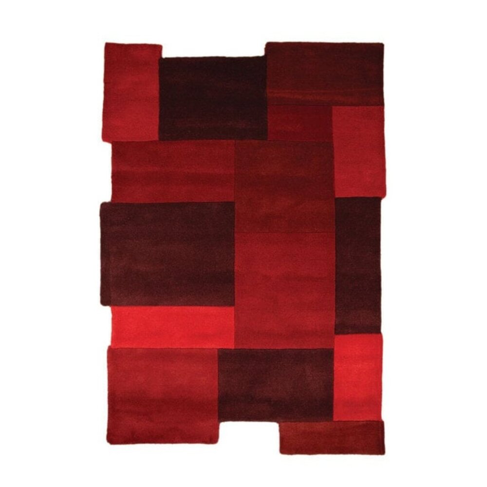 flycarpets ABSTRACT VLOERKLEED Stracto Collage - Organische Vorm MODERN - ROOD