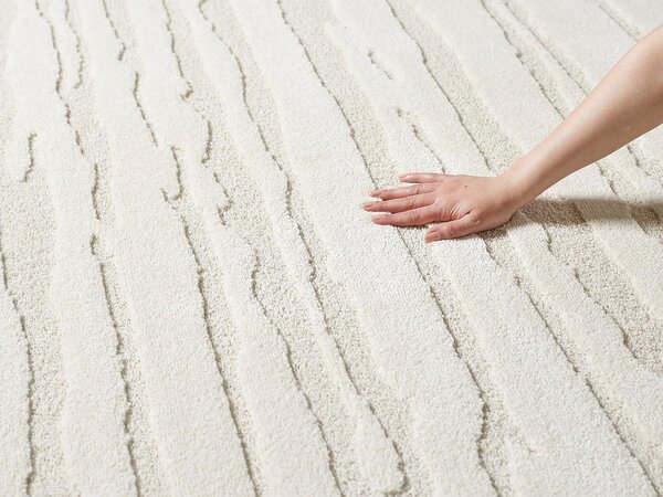 Modern vloerkleed - Eliora Japandi Gestreept Crème
