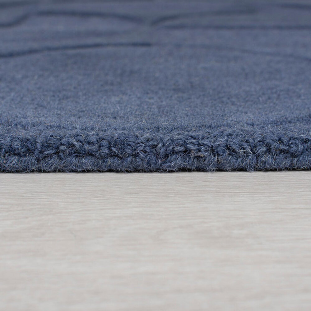 Modern Wollen vloerkleed - Gigi Blauw
