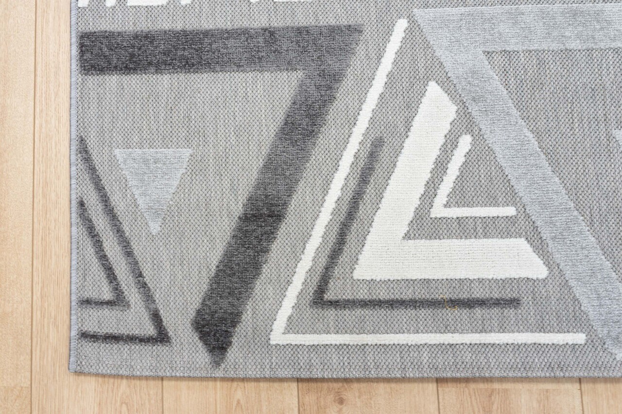 Algarve Indoor & Outdoor Grijs vloerkleed - Driehoek Design Algarve Indoor & Outdoor Grijs vloerkleed - Driehoek Design