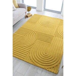 flycarpets ZEN VLOERKLEED JAPANDI - LAAGPOLIG - 100% WOL MODERN - OKERGEEL