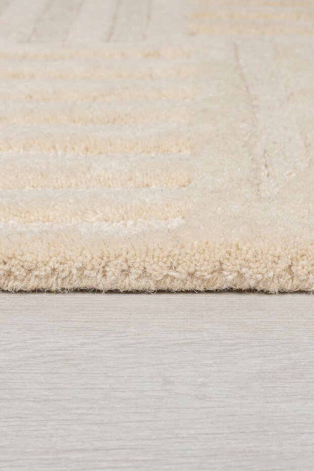 Zen vloerkleed - Japandi - Laagpolig - 100% Wol Modern - Naturel / Beige Zen vloerkleed - Japandi - Laagpolig - 100% Wol Modern - Naturel / Beige