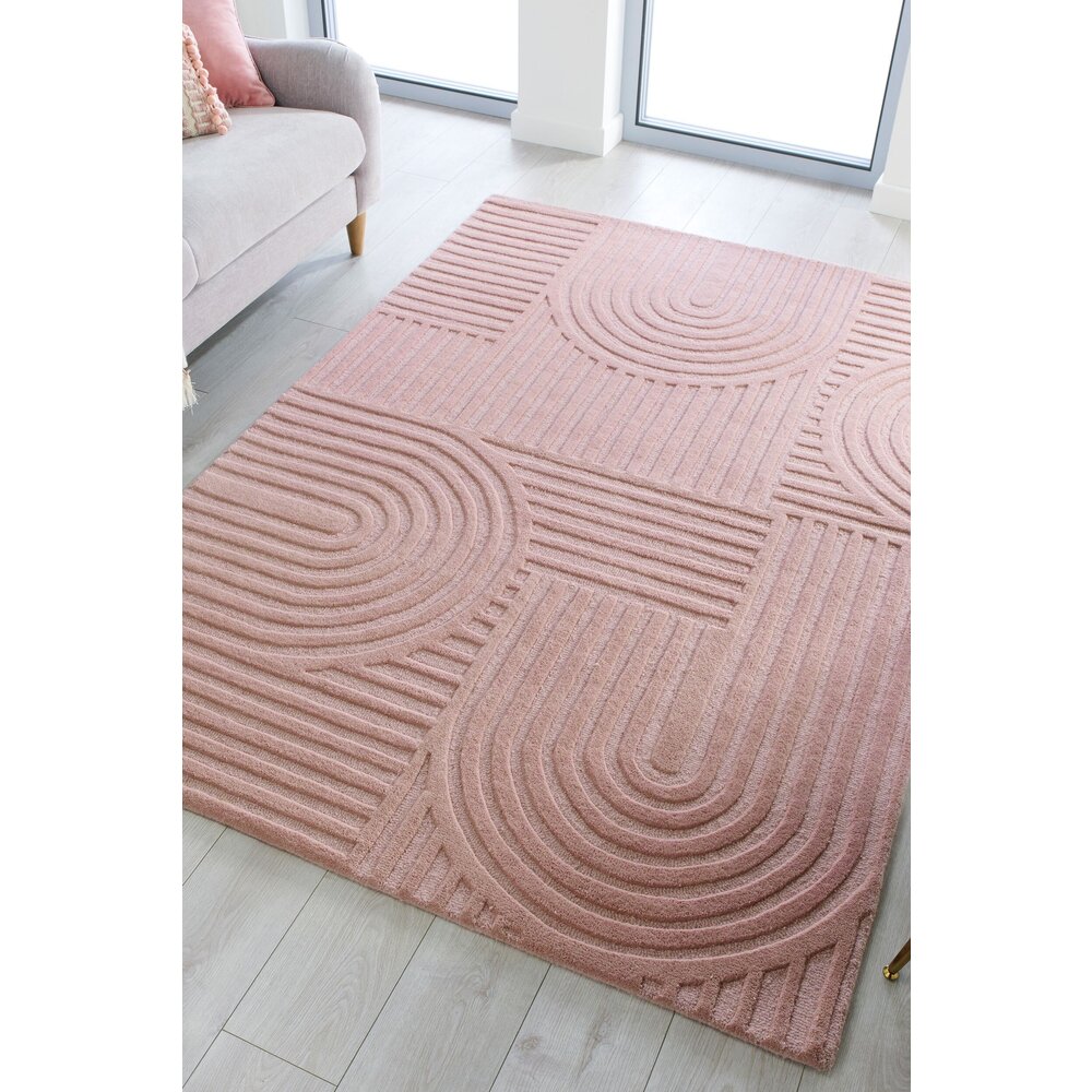 flycarpets ZEN VLOERKLEED JAPANDI - LAAGPOLIG - 100% WOL MODERN - ROZE