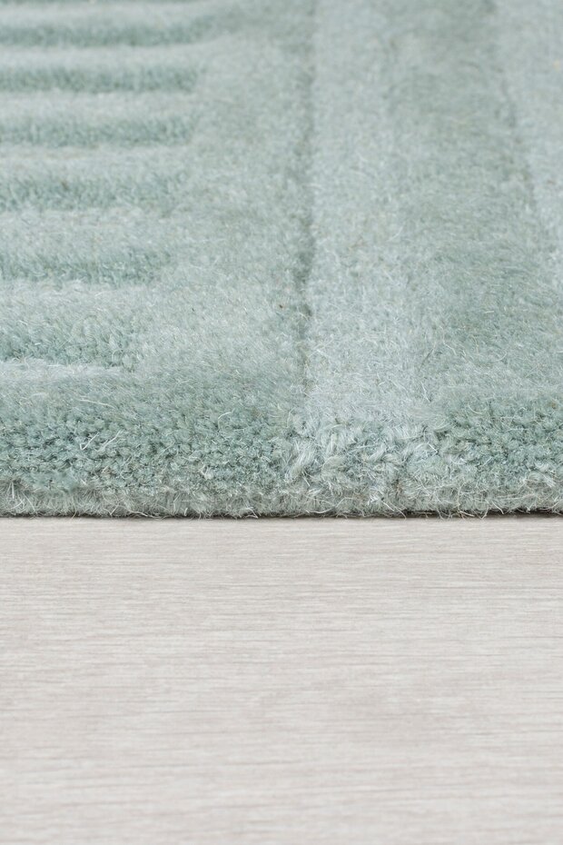 Zen vloerkleed - Japandi - Laagpolig - 100% Wol Modern - Blauw
