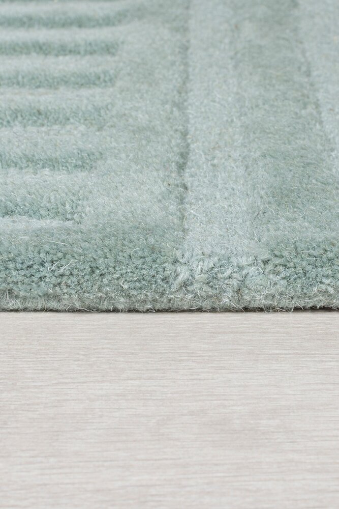 Zen vloerkleed - Japandi - Laagpolig - 100% Wol Modern - Blauw Zen vloerkleed - Japandi - Laagpolig - 100% Wol Modern - Blauw