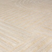 flycarpets ZEN MODERN JAPANDI - Ø 160CM - LAAGPOLIG - 100% WOL - NATUREL / BEIGE