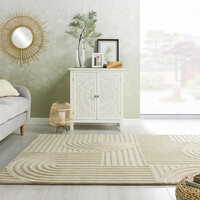 flycarpets ZEN VLOERKLEED JAPANDI - LAAGPOLIG - 100% WOL MODERN - NATUREL / BEIGE