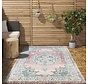 Sena Vintage Medaillon Roze vloerkleed - Indoor En Outdoor