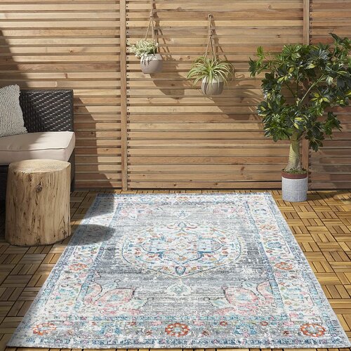 SENA VINTAGE MEDAILLON GRIJS / MULTI VLOERKLEED INDOOR EN OUTDOOR