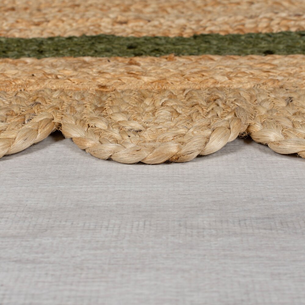 Grace vloerkleed - Jute - Laagpolig Modern - Naturel / Groen Grace vloerkleed - Jute - Laagpolig Modern - Naturel / Groen