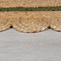 flycarpets GRACE VLOERKLEED JUTE - LAAGPOLIG MODERN - NATUREL / GROEN