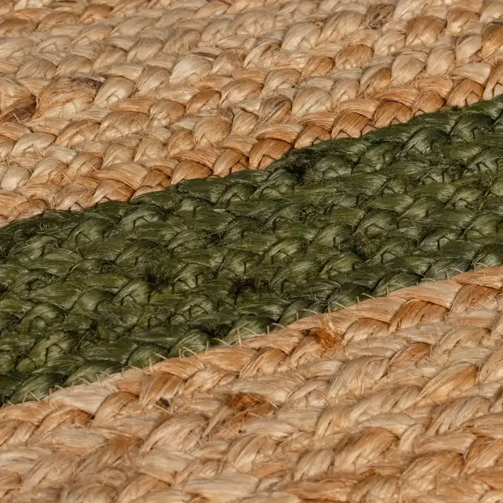 flycarpets GRACE VLOERKLEED JUTE - LAAGPOLIG MODERN - NATUREL / GROEN