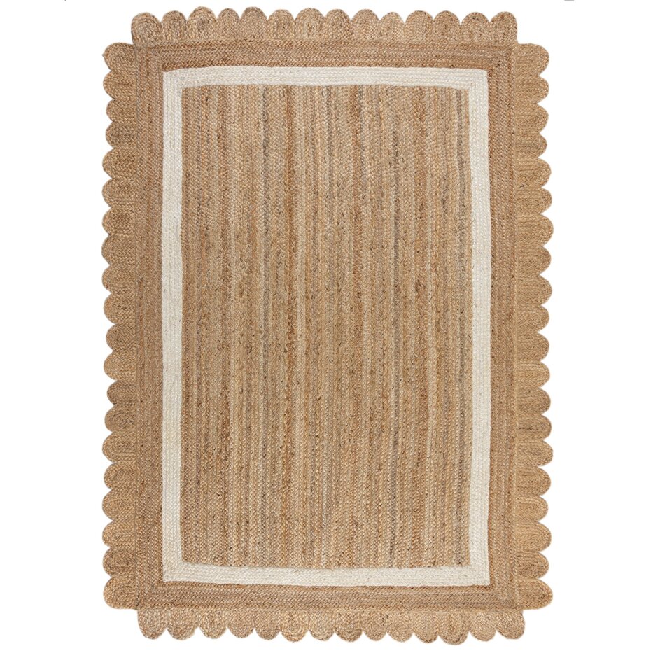 Grace vloerkleed - Jute - Laagpolig Modern - Naturel / Wit Grace vloerkleed - Jute - Laagpolig Modern - Naturel / Wit