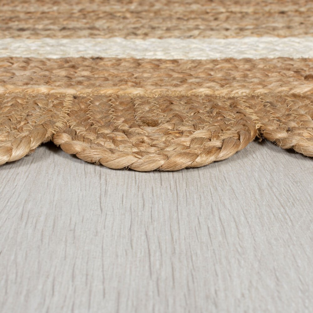 flycarpets GRACE VLOERKLEED JUTE - LAAGPOLIG MODERN - NATUREL / WIT