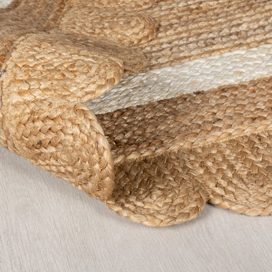 Grace vloerkleed - Jute - Laagpolig Modern - Naturel / Wit Grace vloerkleed - Jute - Laagpolig Modern - Naturel / Wit