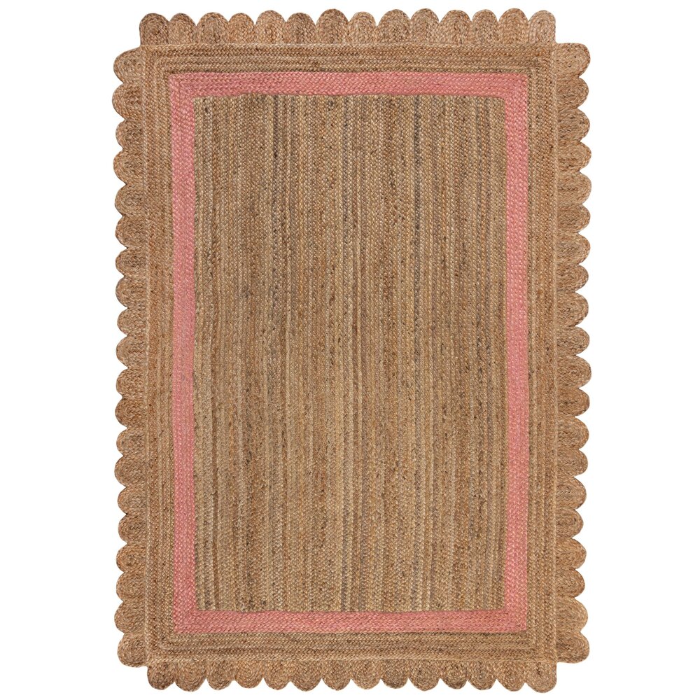 flycarpets GRACE VLOERKLEED JUTE - LAAGPOLIG MODERN - NATUREL / ROZE