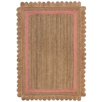 flycarpets GRACE VLOERKLEED JUTE - LAAGPOLIG MODERN - NATUREL / ROZE