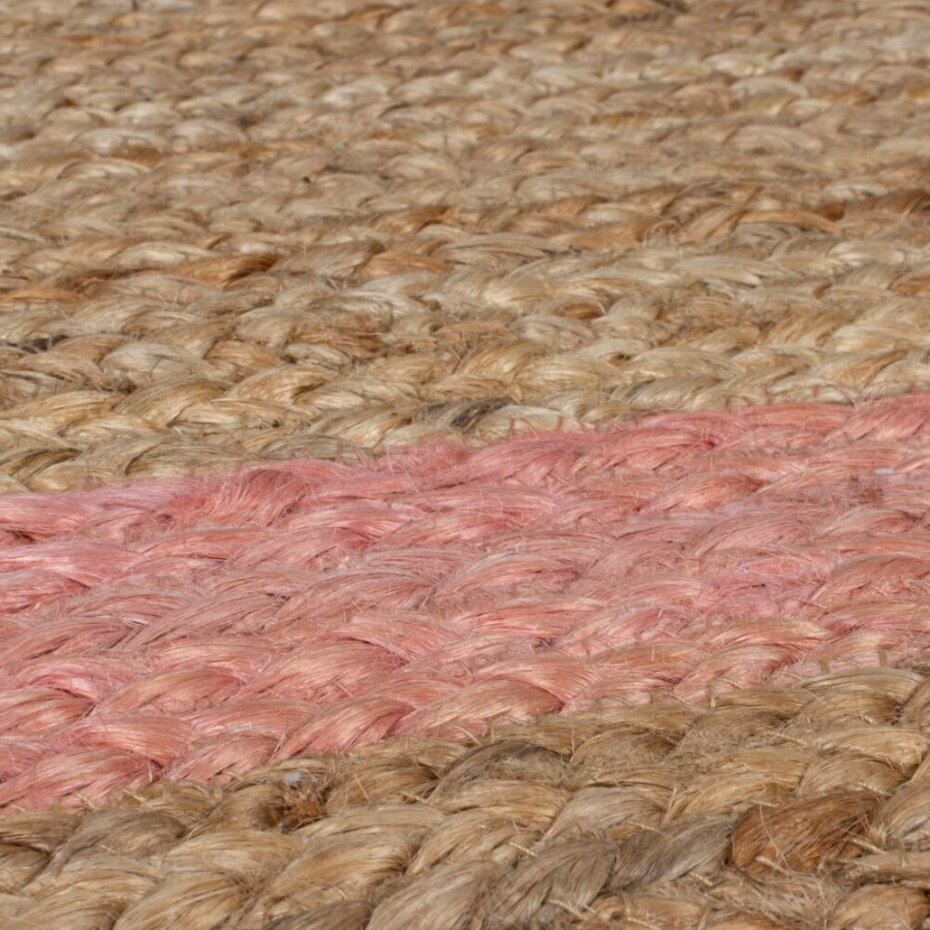 Grace vloerkleed - Jute - Laagpolig Modern - Naturel / Roze