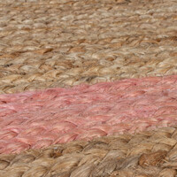 flycarpets GRACE VLOERKLEED JUTE - LAAGPOLIG MODERN - NATUREL / ROZE