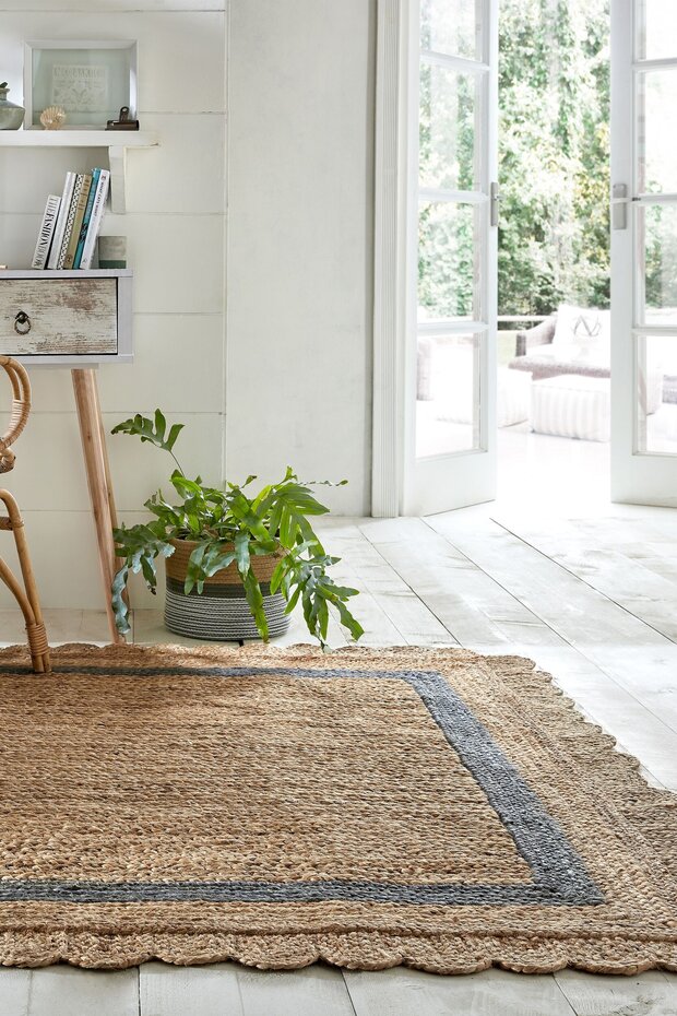 Grace vloerkleed - Jute - Laagpolig Modern - Naturel / Grijs
