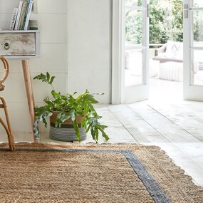Grace vloerkleed - Jute - Laagpolig Modern - Naturel / Grijs