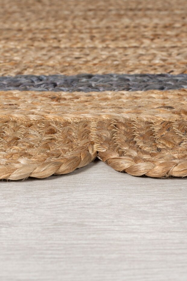 Grace vloerkleed - Jute - Laagpolig Modern - Naturel / Grijs